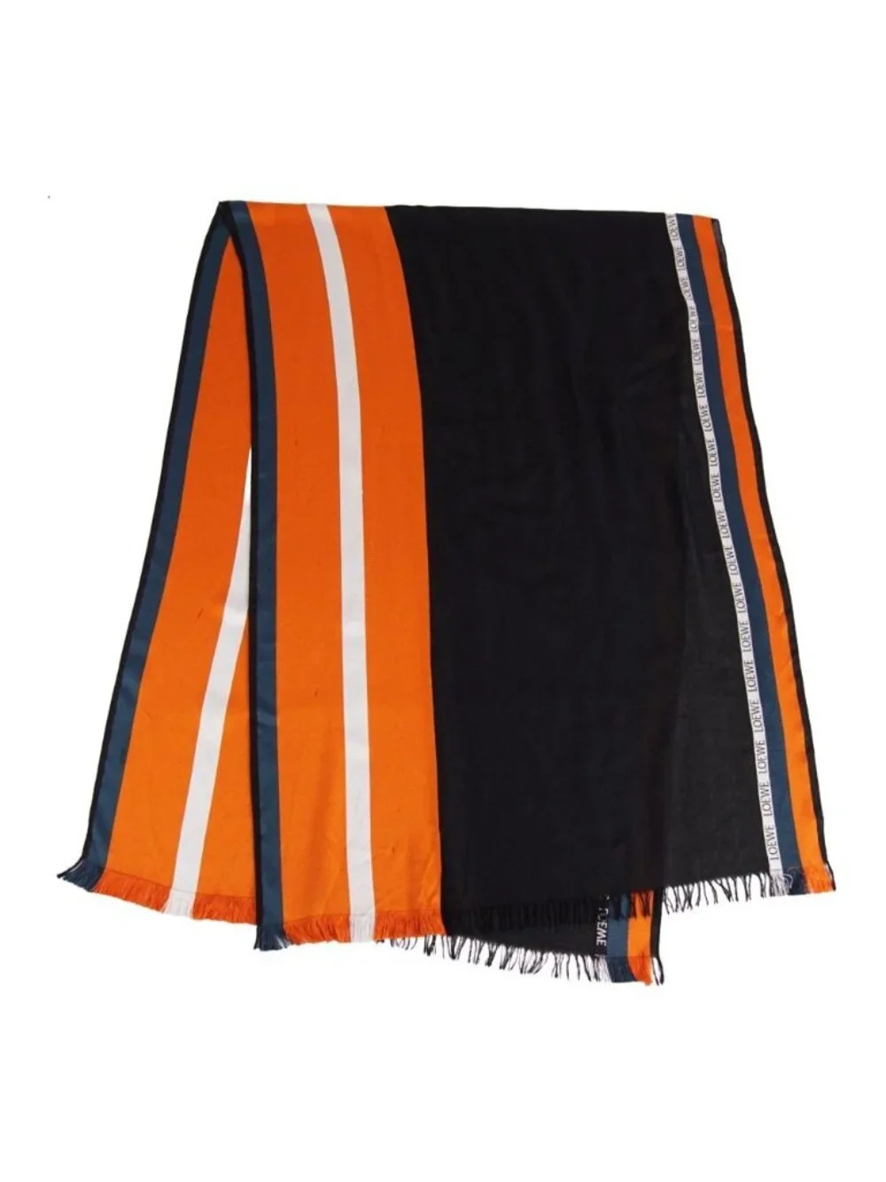 Loewe Scarf Shawl Striped Silk Wool